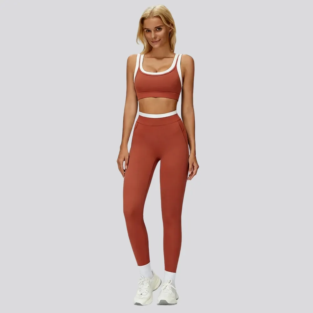 Women's Two-Piece Colorblock Yoga Set