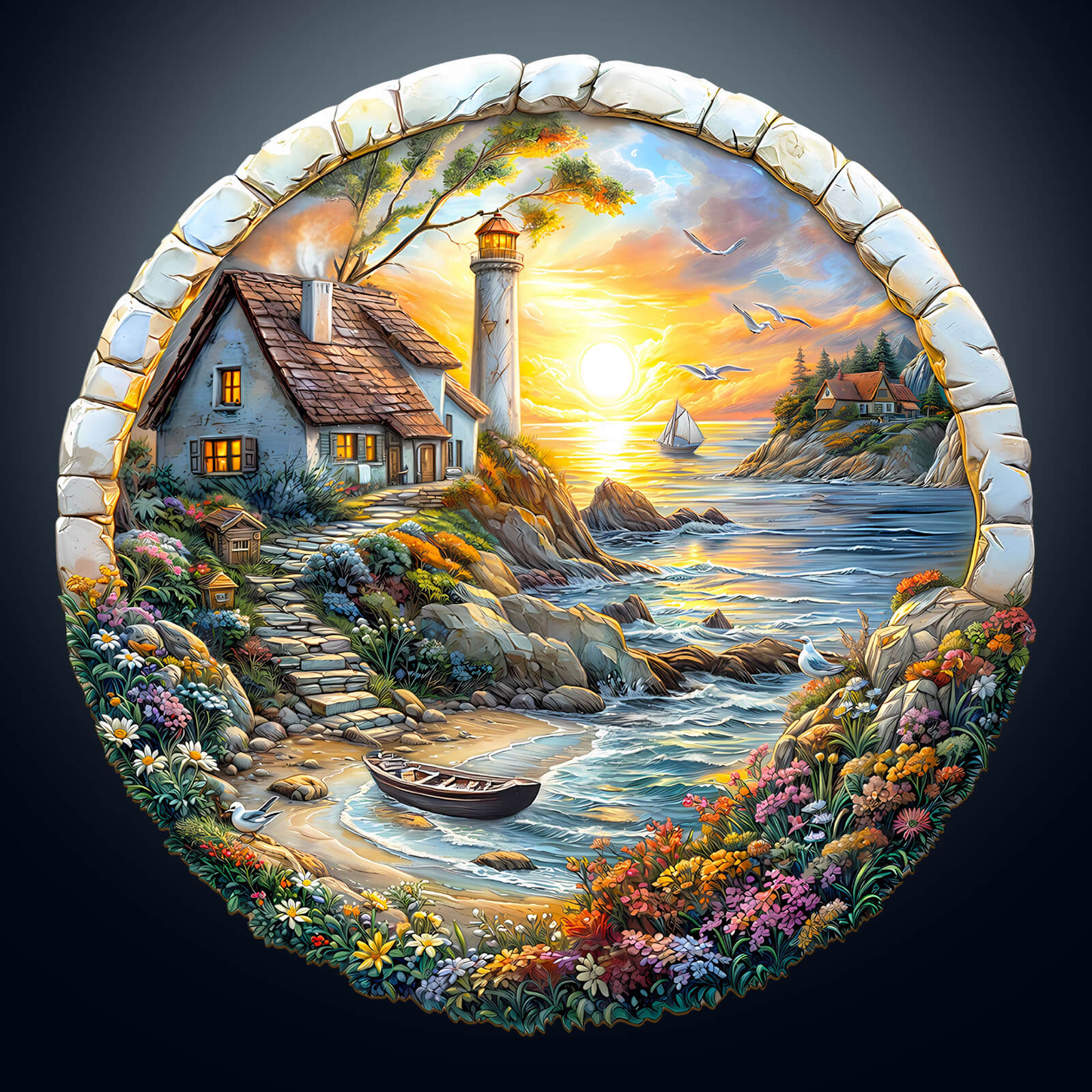 3D Sea island Wooden Jigsaw Puzzle