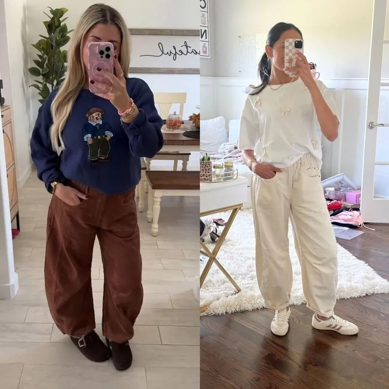Corduroy Barrel Pants for Women Cord Pants