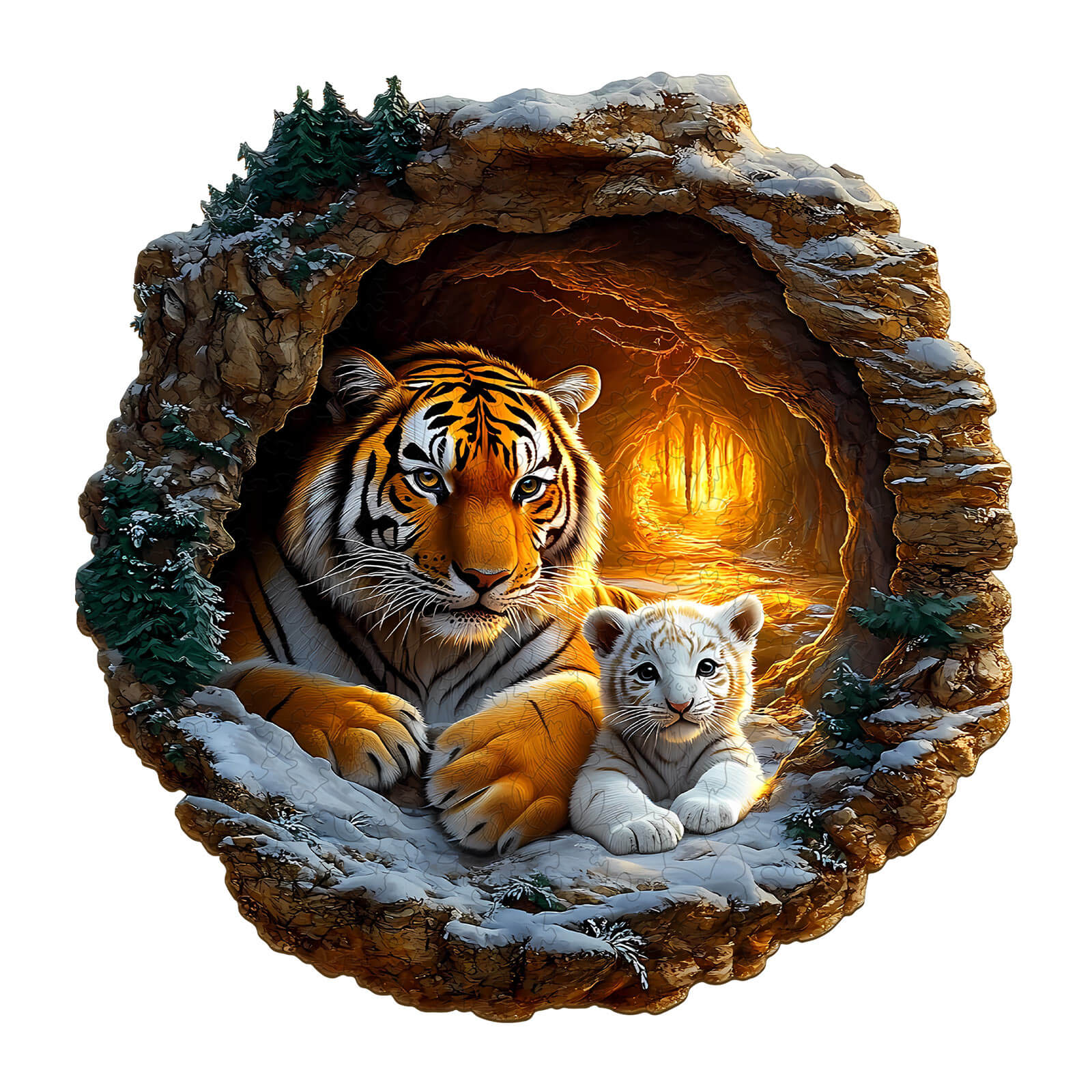 Tiger Family-2 Wooden Jigsaw Puzzle
