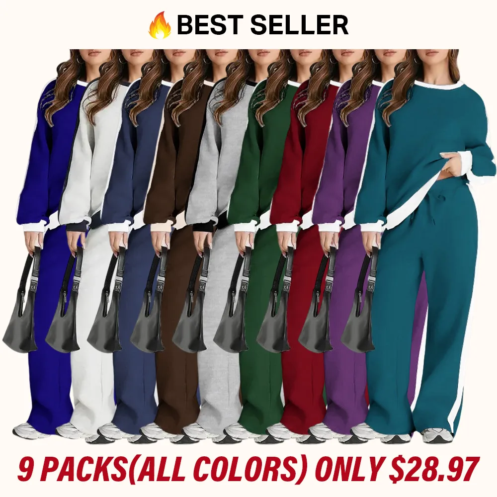 🔥6 PACKS $24🔥Women's 2 Piece Outfit Fleece Sweatsuit