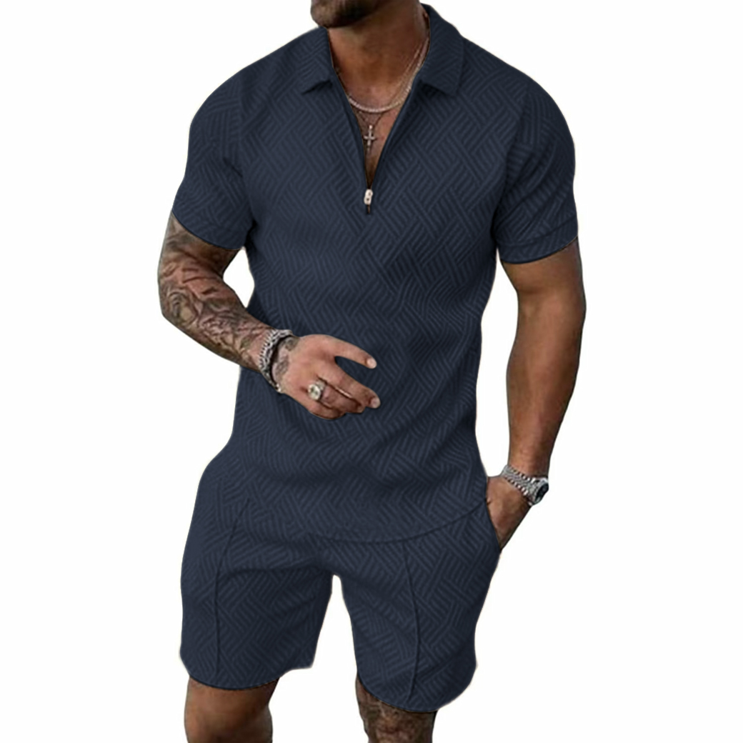 Men's Summer 2-Piece Polo & Shorts Set – Casual, Breathable Outfit