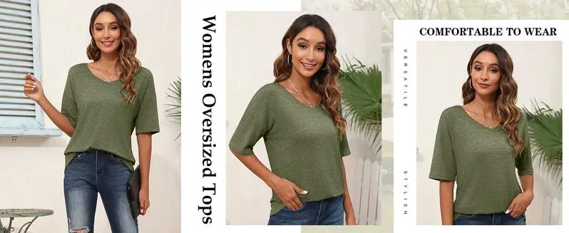 Women's Soft Solid Color Vneck Tshirt (Less than $3 each!)