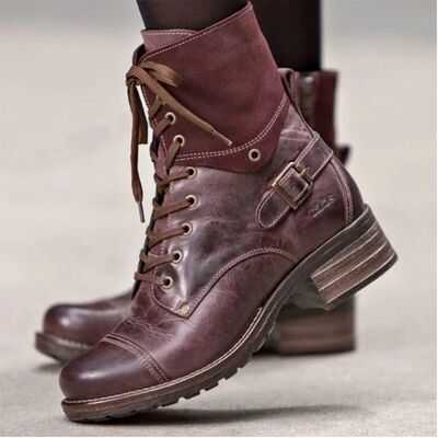 Lace-Up Block Heel Boots (multiple color options)