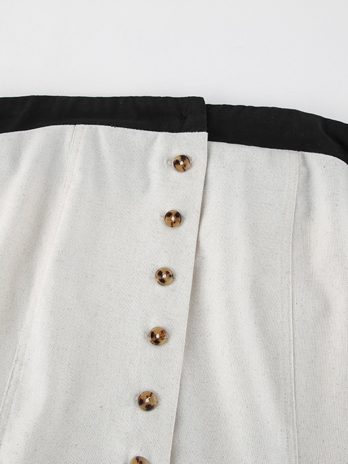 Contrast Trim Button Front Tube Maxi Dress