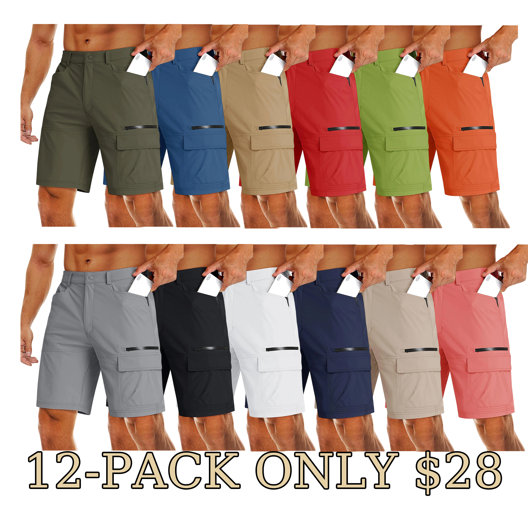 Men’s Quick-Dry Hiking Cargo Shorts
