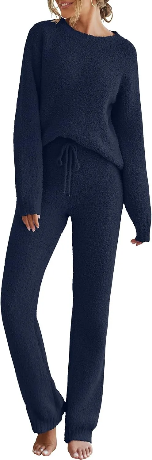 Womens Pajama Sets 2025 Fall Lounge Sweater Set
