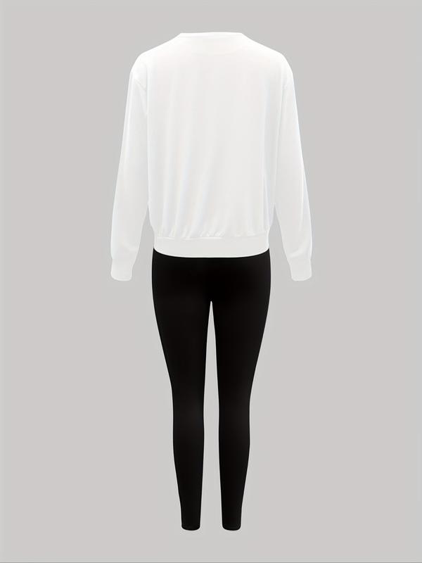 Women's Christmas Pattern Sweatshirt Set