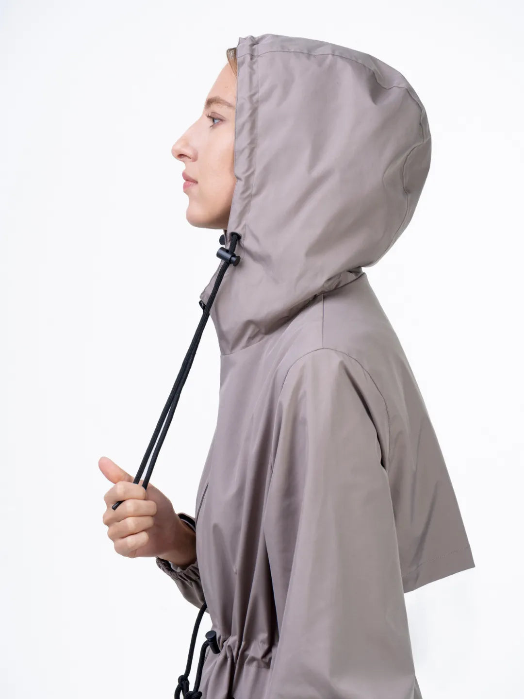 Long Line Waterproof Raincoat With Warmer brushed lining
