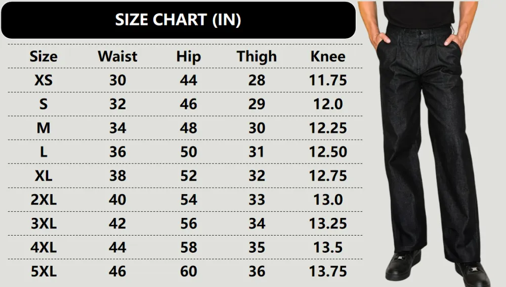 Pleated Raw Denim Baggy Fit Jeans