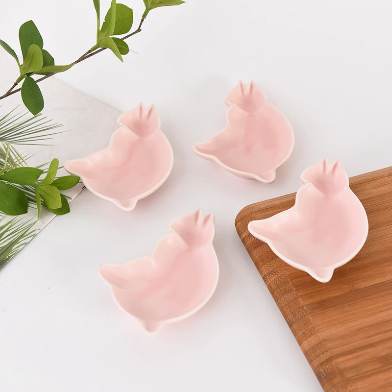 4PC Fruits Flowers Critters Seasoning Dishes