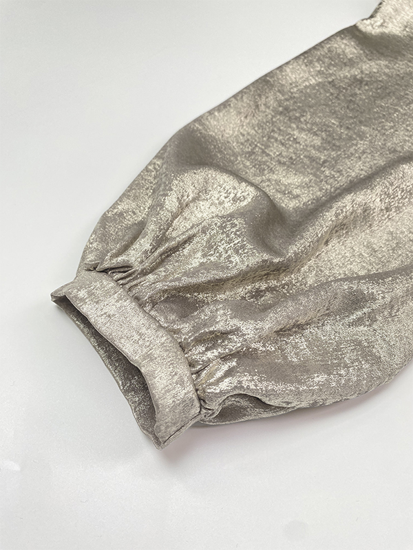 Gauze See-Through Shiny Split-Joint A-Line Loose Round-Neck Maxi Dresses Evening Dresses