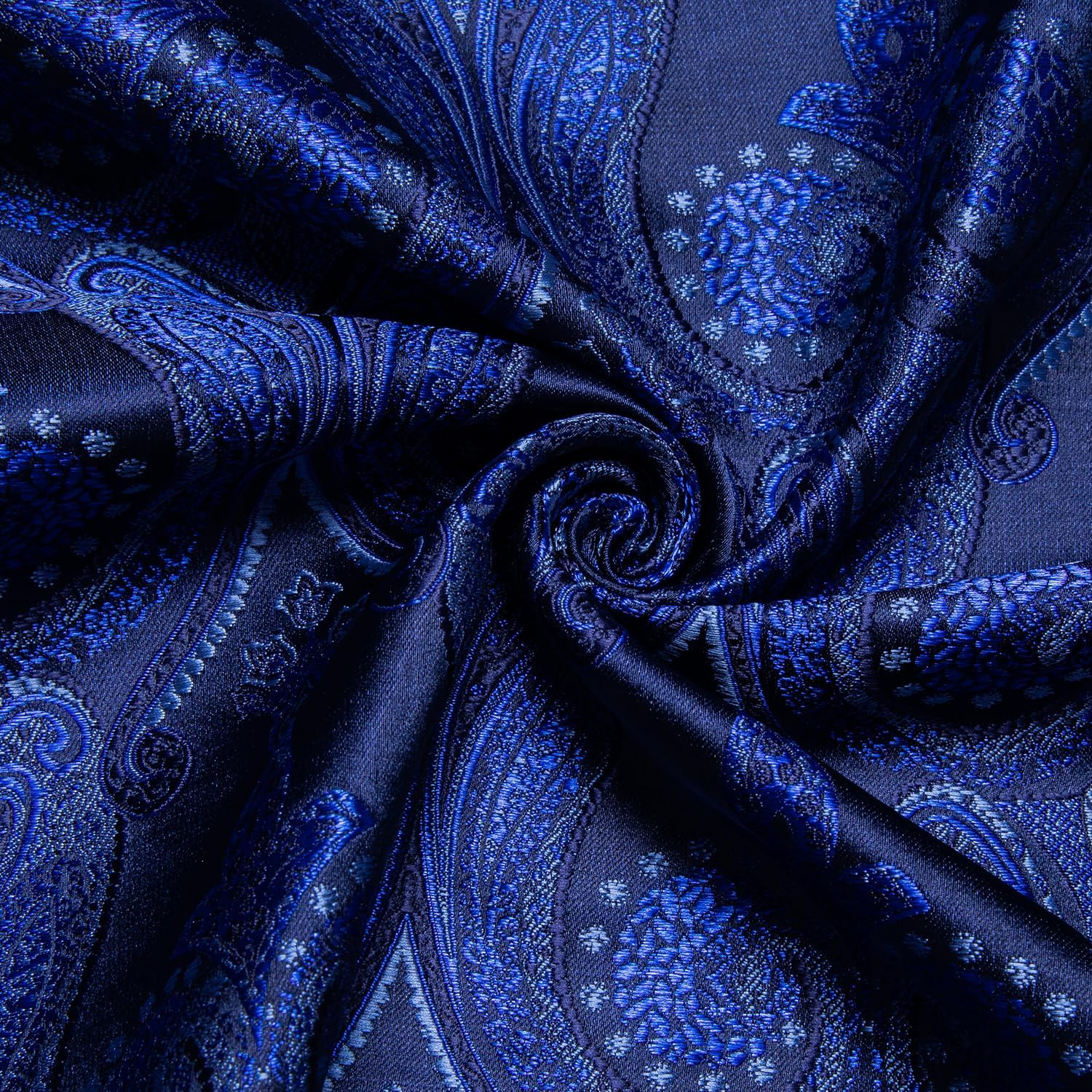 Men's Paisley Dress Shirt Long Sleeve Wrinkle Free Button Down Cowboy Shirts - Cobalt Blue&paisley