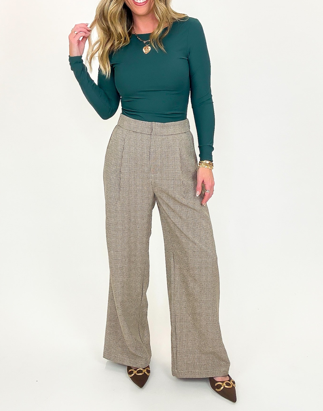 Polished Ease Front Pleat Wide Leg Pants