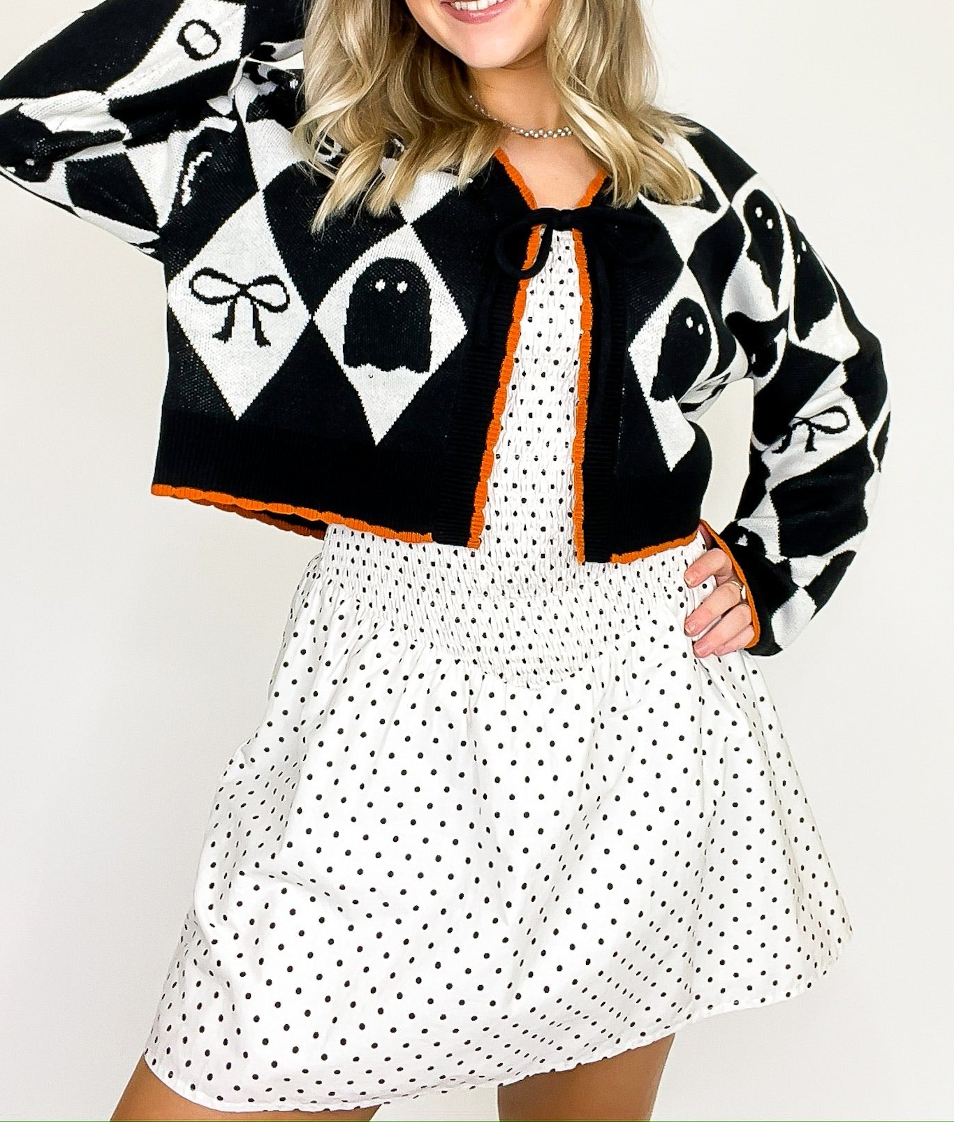 Ghoul Grid Argyle Knit Cardigan - FINAL SALE