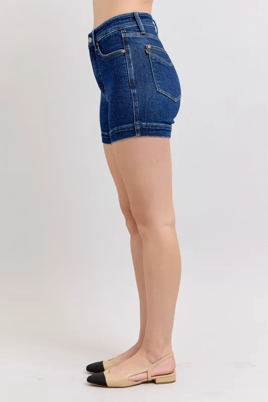 High Waist Tummy Control Denim Shorts