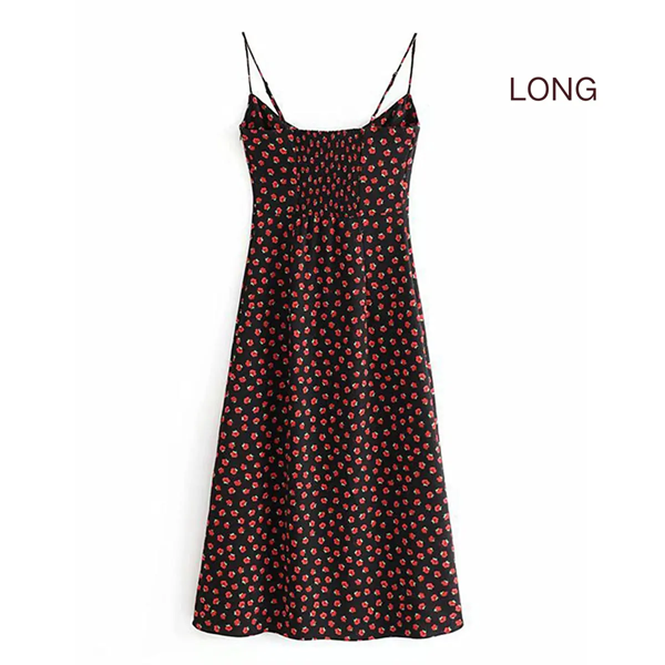 Women's Floral Dress Low-Cut Square Neck Spaghetti Strap Tie Bodycorn Dresses Casual Wear Slip with Adjustable Straps & Elastic Neckline