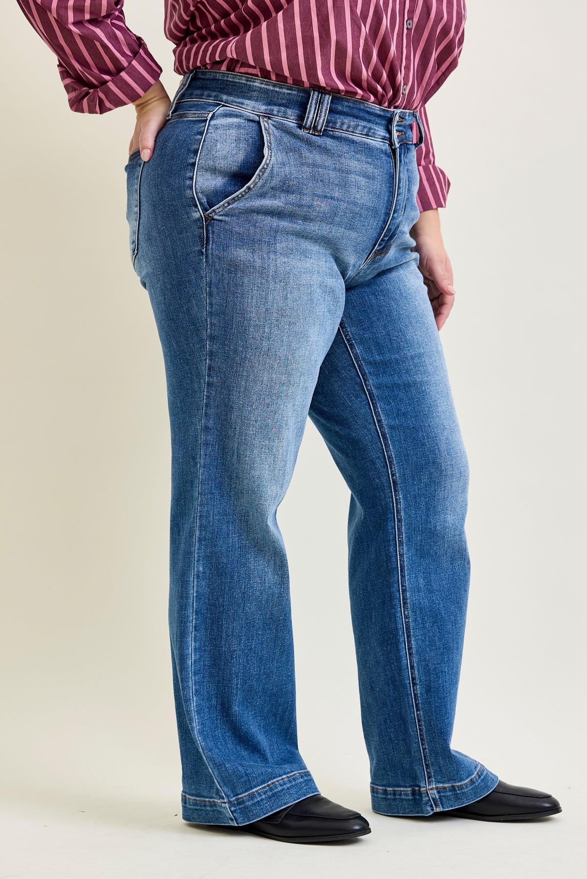 Penny Wide Denim Trouser - PLUS