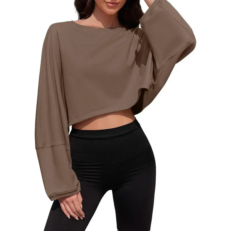 Womens Long Ballon Sleeve Sweatshirts Tops