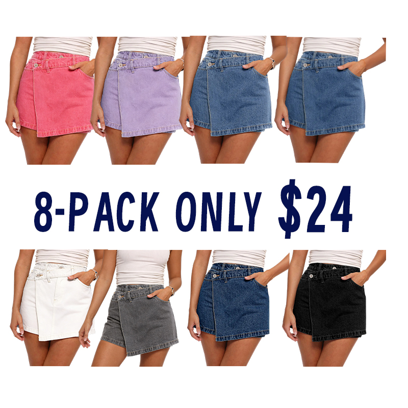 Women’s High Waisted Jean Skort