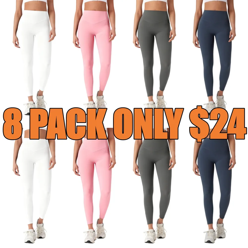 Leggings High-Waist Straight-Leg  Soft Gym Yoga Pants
