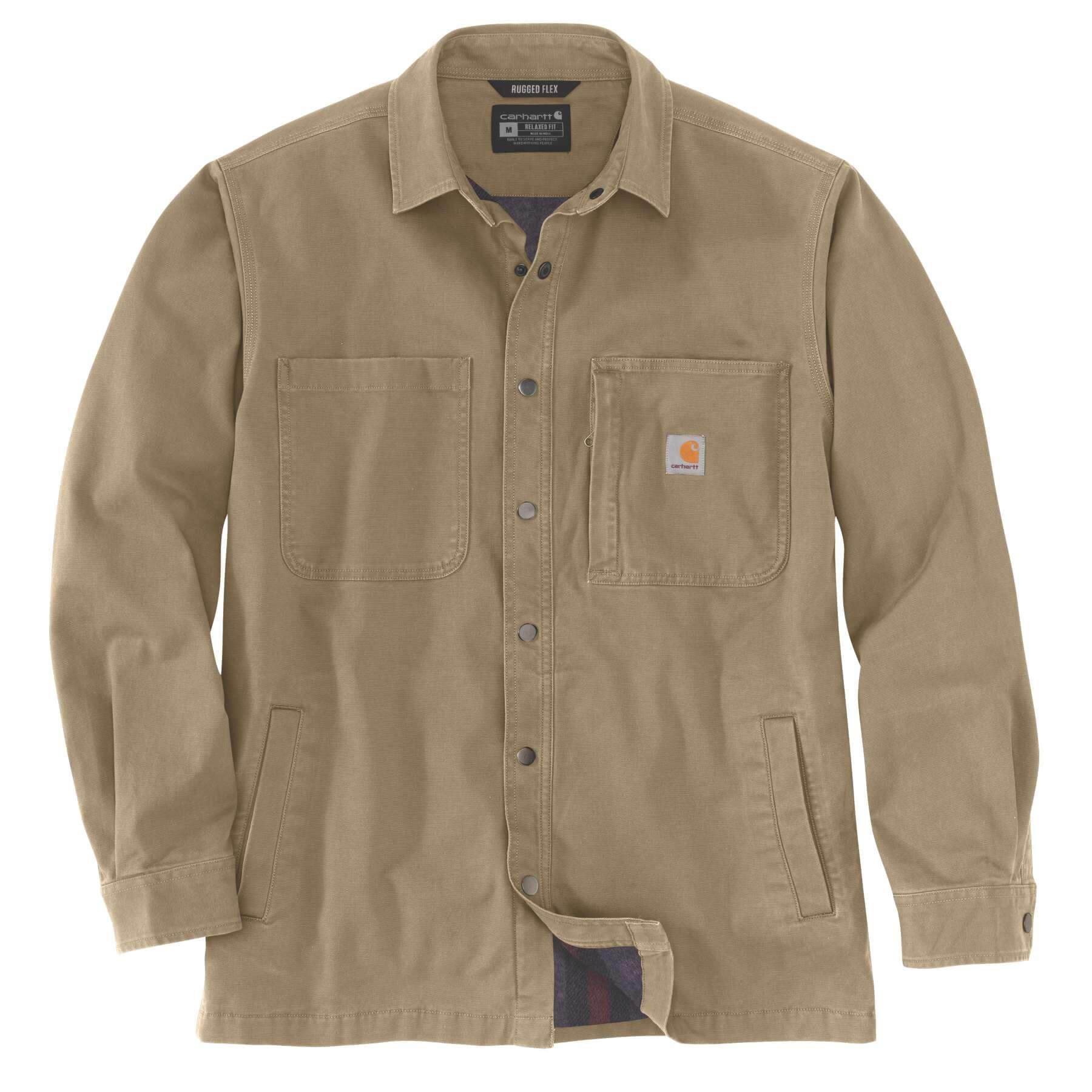 CHT Rugged Flex Relaxed fit Canvas Fleece Lined Snap-Front Shirt Jacket 105532