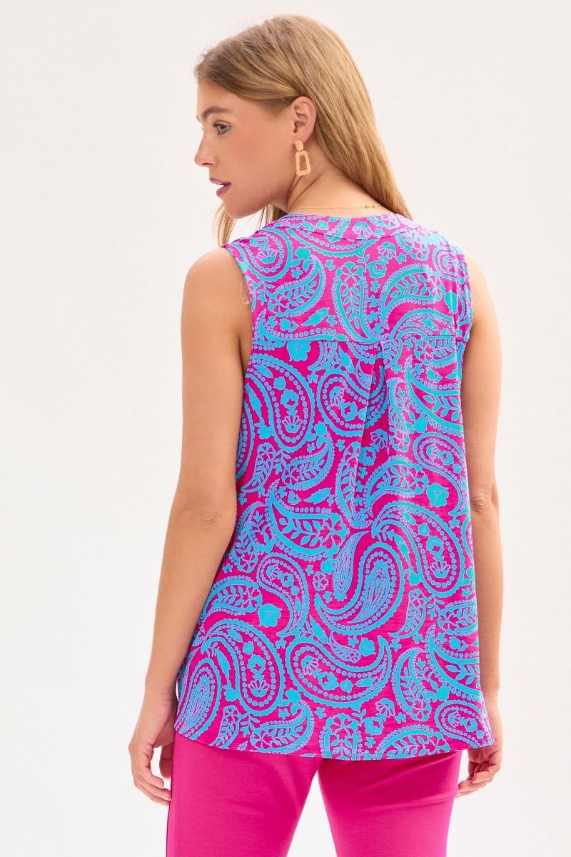 Dear Scarlett Tank Top in Pink/Aqua