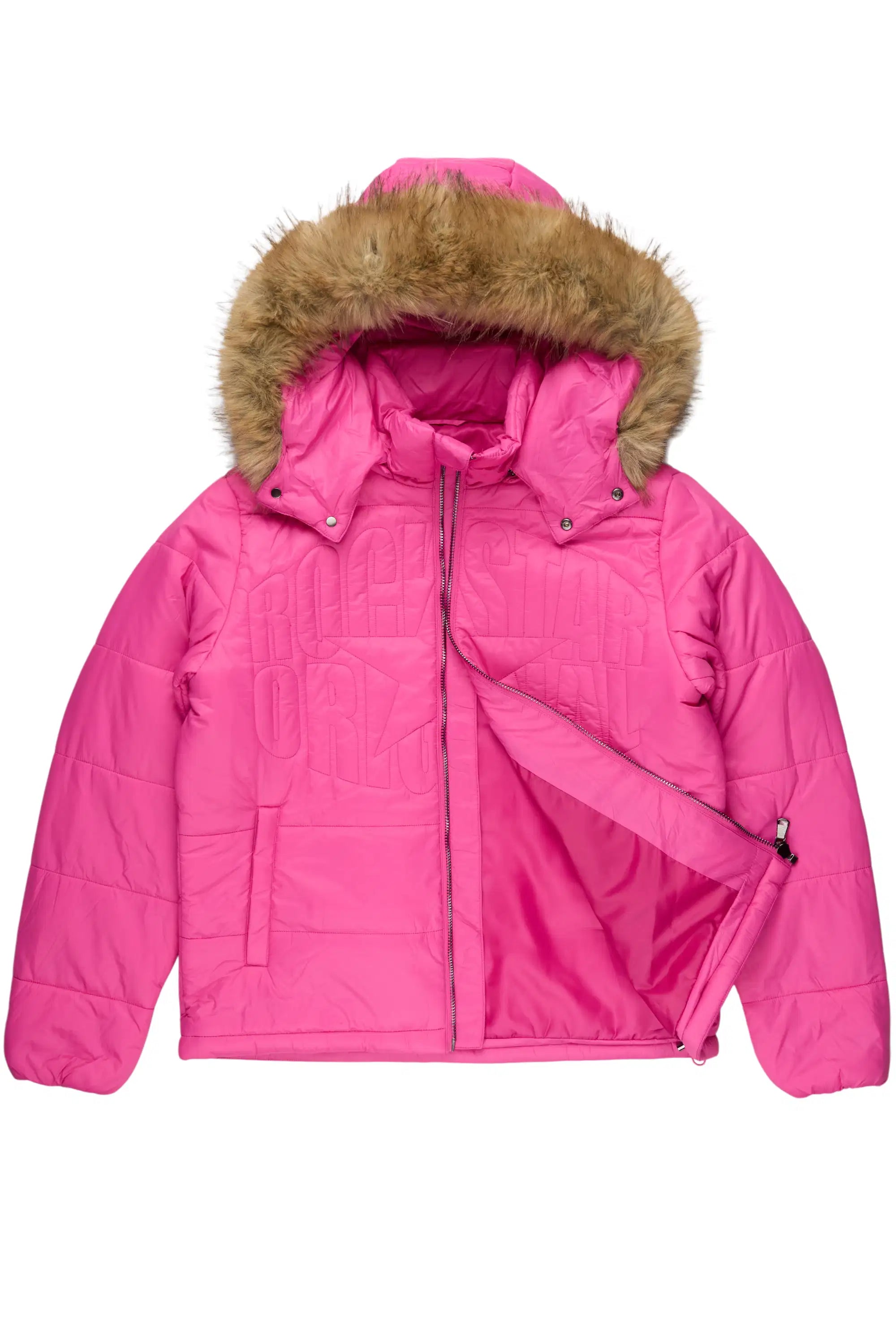 Marlona Hot Pink Oversized Puffer Jacket