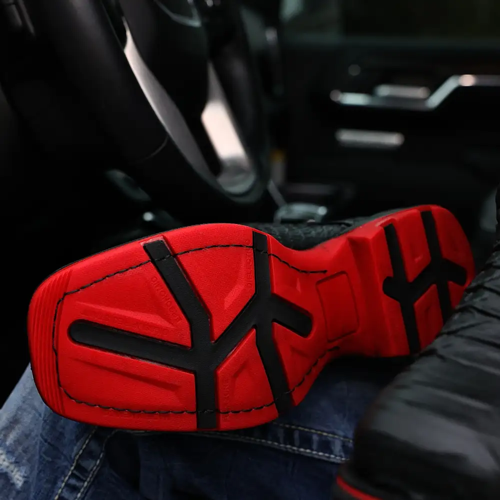 Matte Black Anaconda Leather Boots With 3D Lightweight Sole