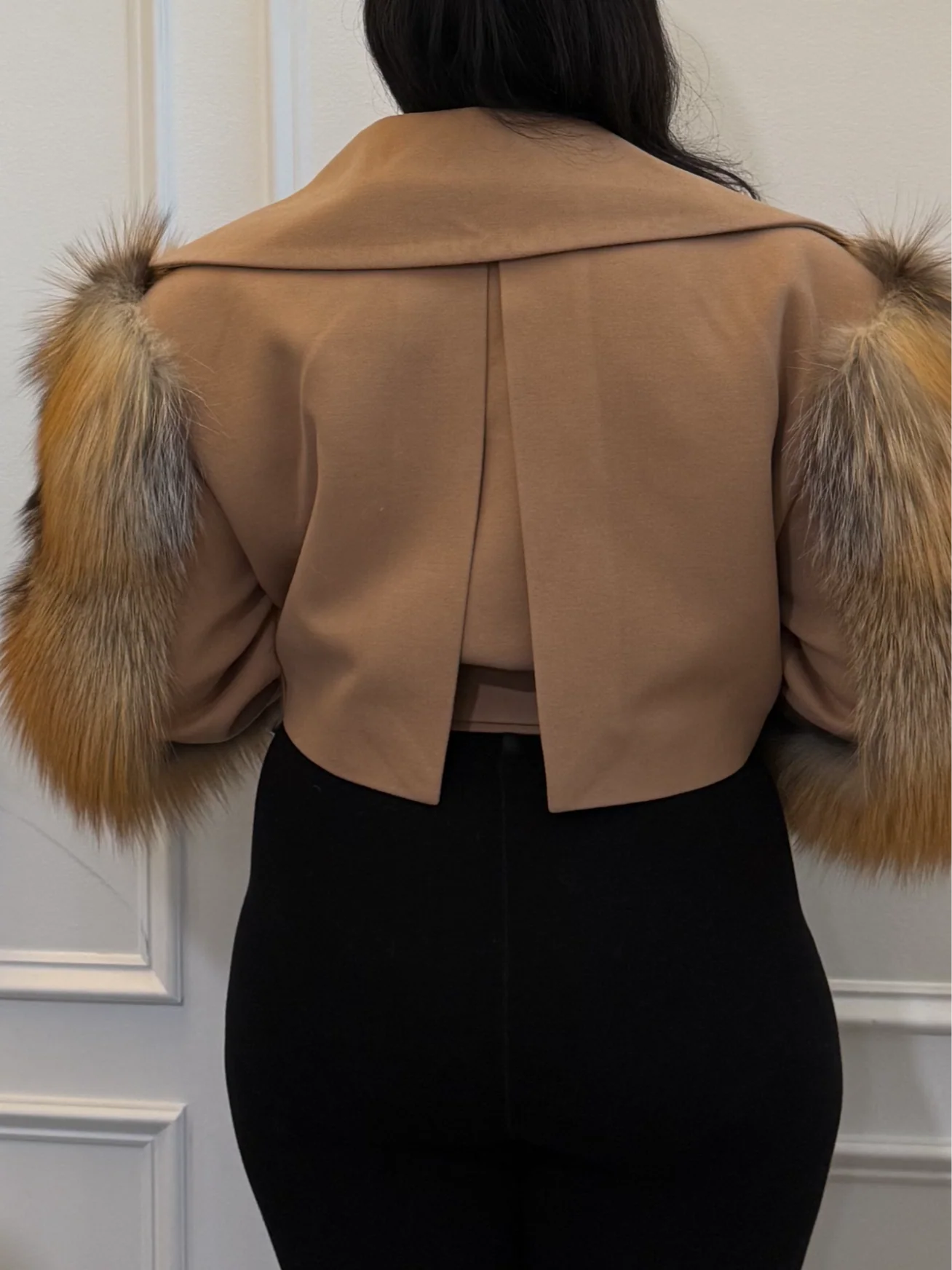 Bougie Fox Fur Crop Jacket