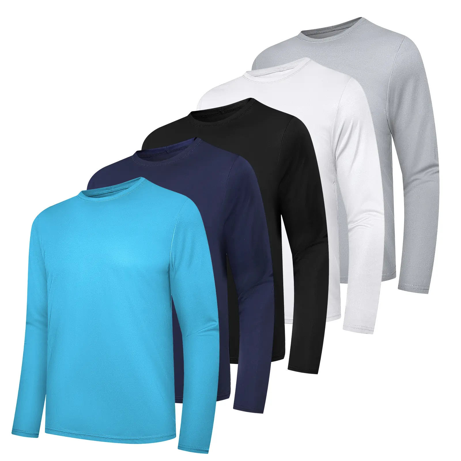 Men’s UPF Performance Long Sleeve Work T-Shirts (Moisture-Wicking & Quick-Dry)
