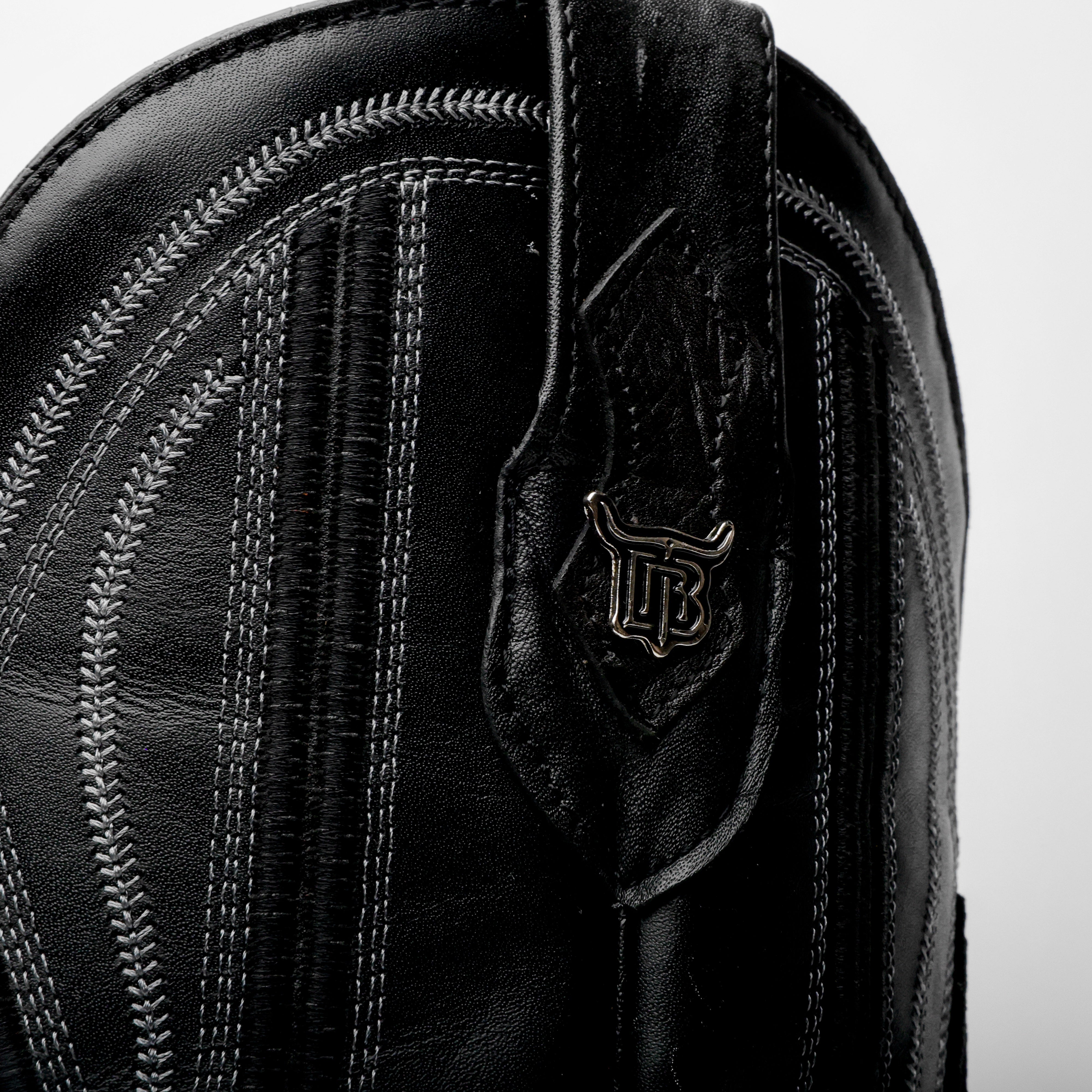 Genuine Black Bull Shoulder Boots - Cutter Toe