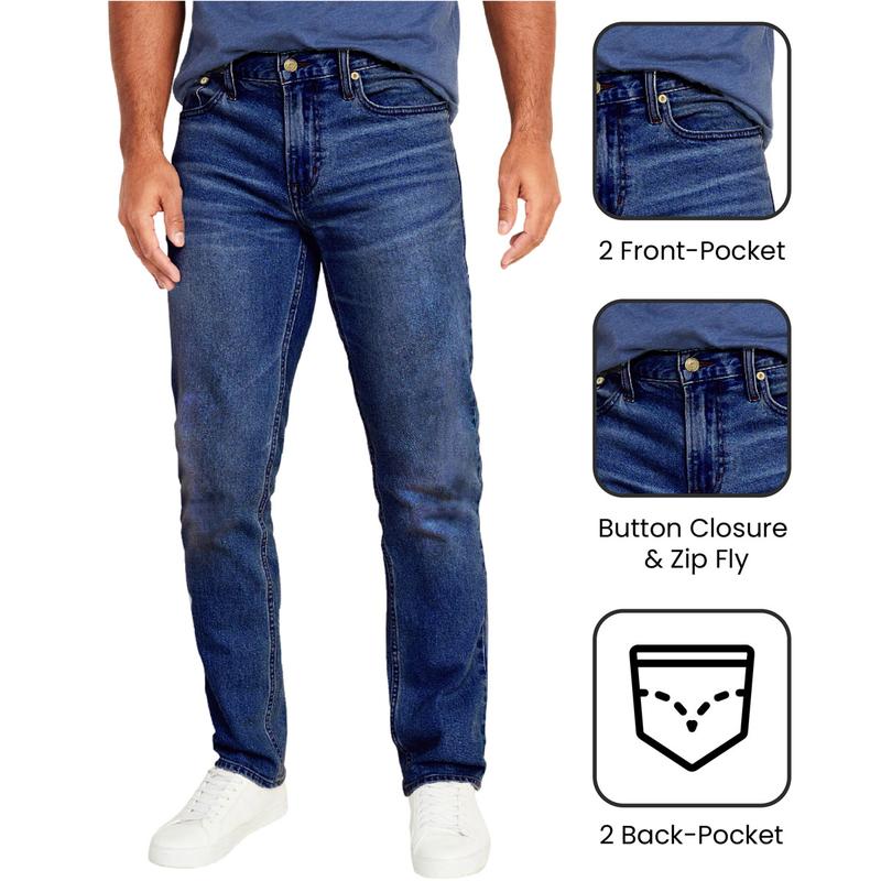 Men’s Slim Straight Flex Stretch Jeans — Everyday Comfort Denim