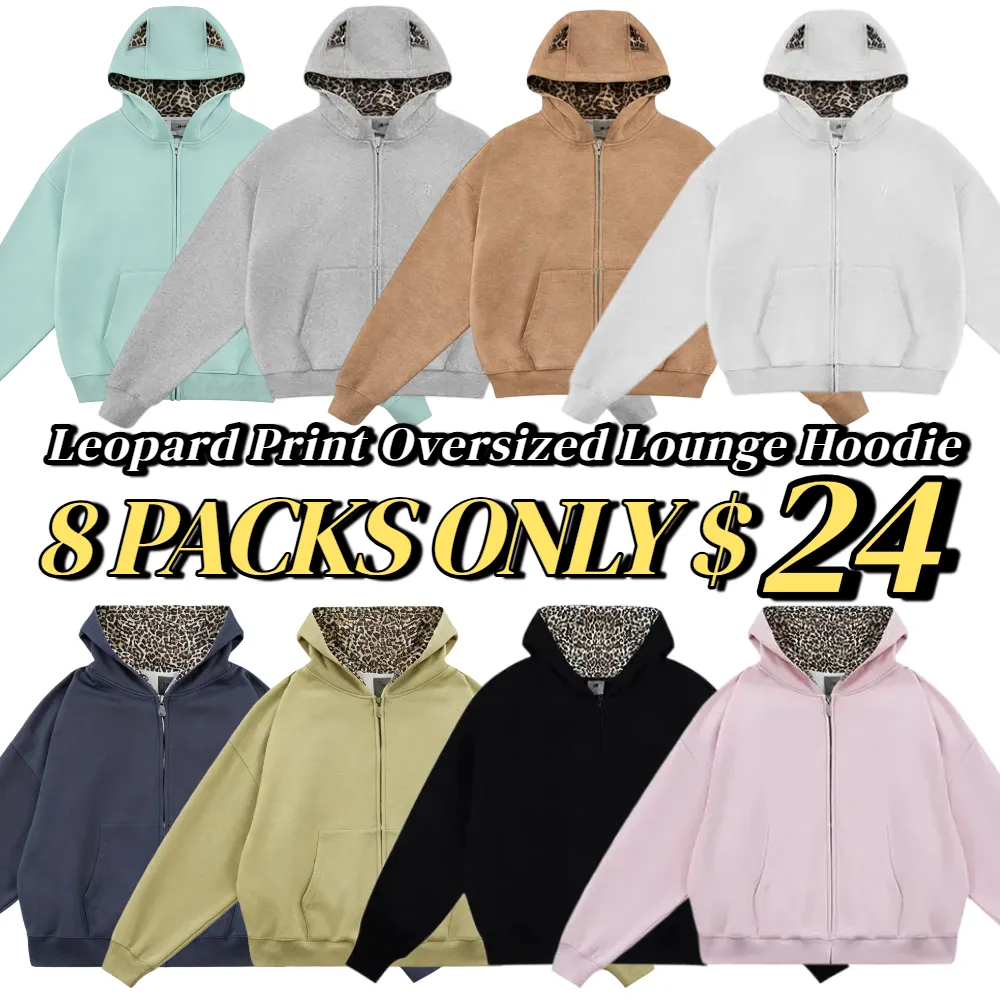 Leopard Print Oversized Lounge Hoodie