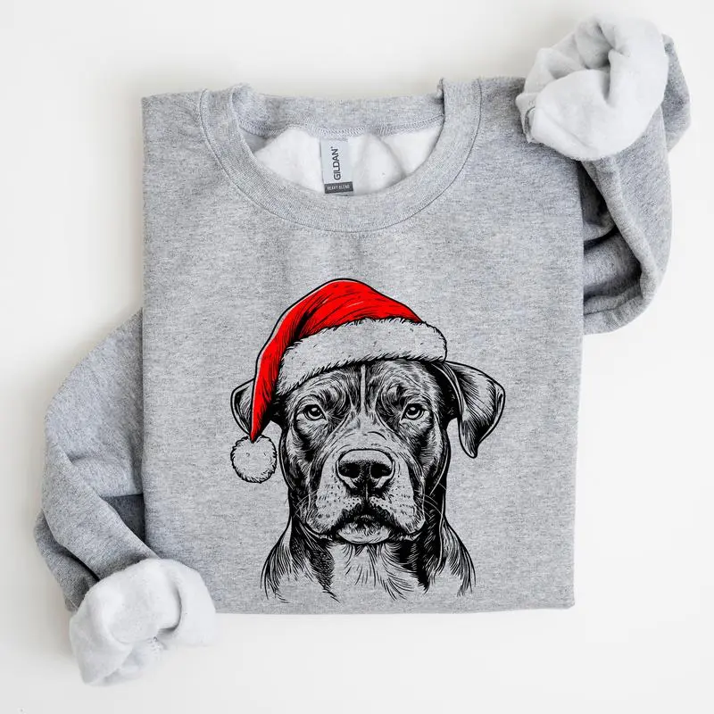 50 Dog Breeds Santa Hat Gildan Christmas Unisex Pullover
