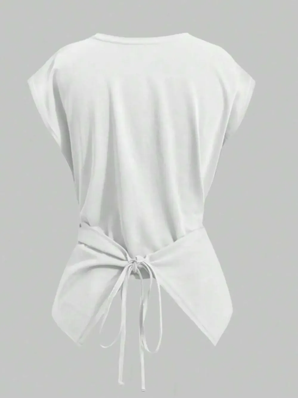 Women's Knitted Round Neck Drop Shoulder Sleeve T-Shirt