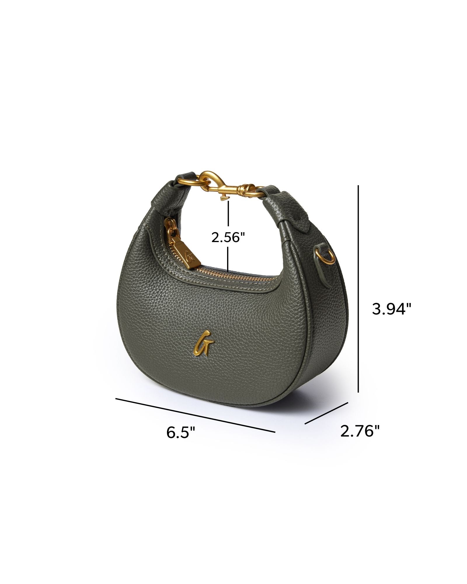 NANO PEBBLE HOBO BAG - OLIVE GREEN