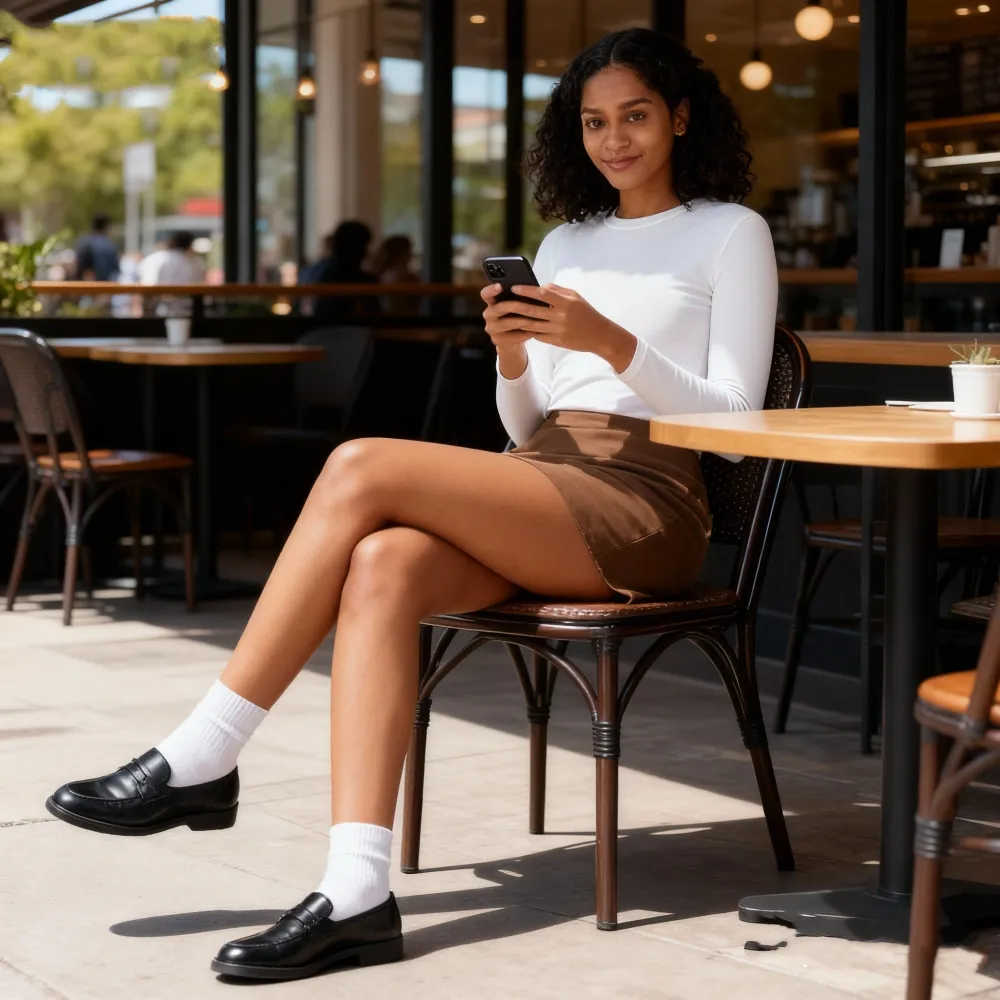 High Waisted 2-in-1 Bodycon Suede Mini Casual Skirt