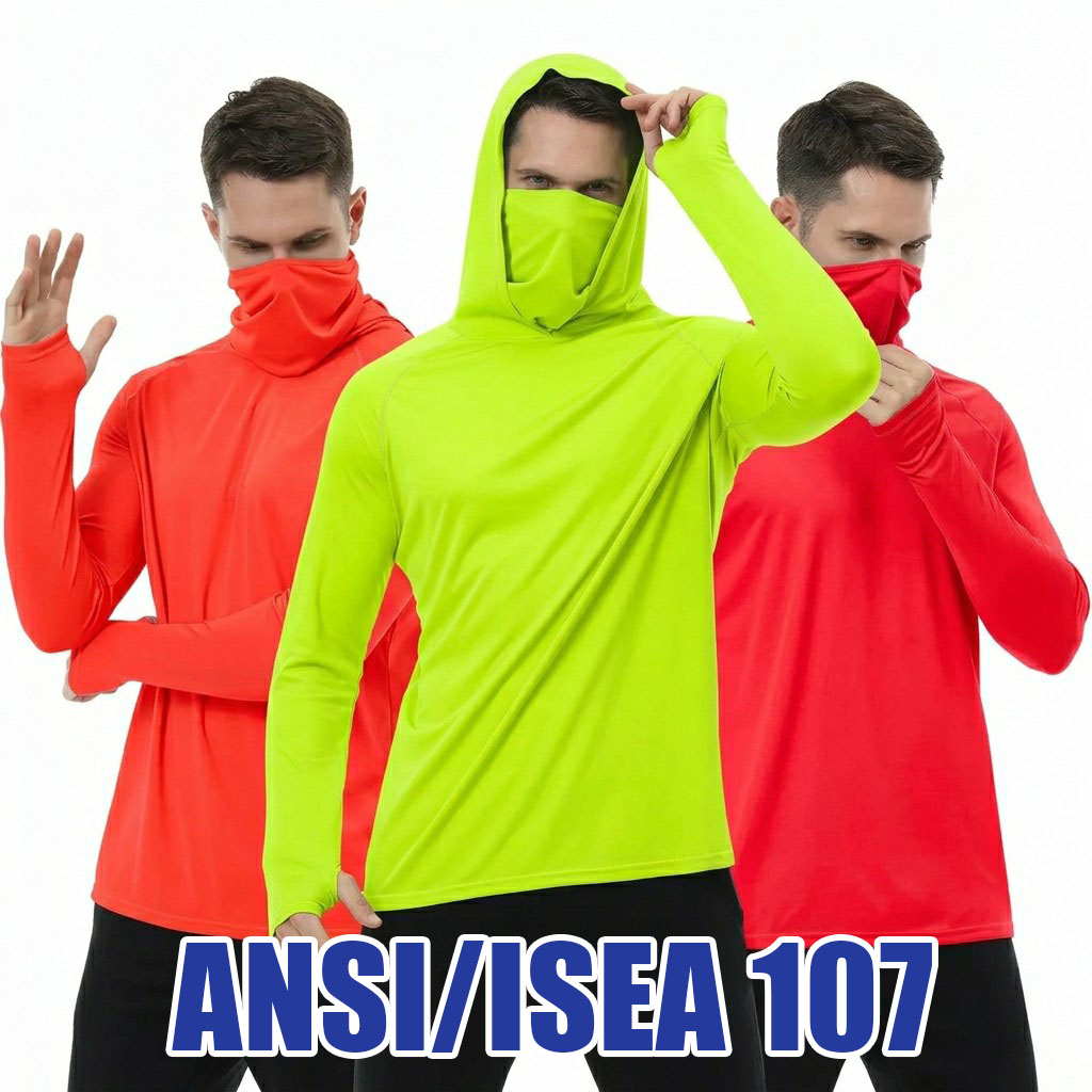 Men's UPF Performance Hoodie Shirt with Face Cover – Long Sleeve Sun Protection Tops