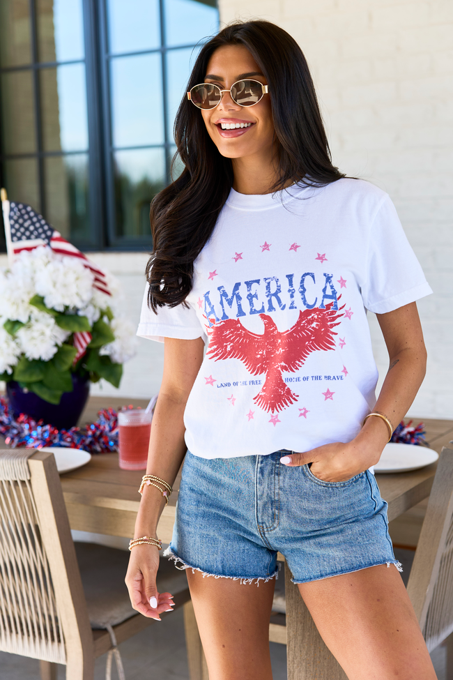 American Eagle White Graphic Tee