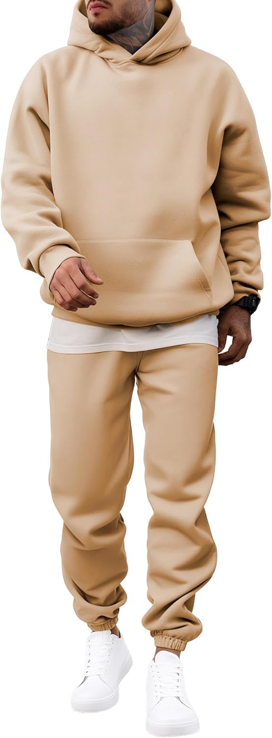 JMIERR Men's 2 Piece Outfits Hoodie Sweatshirt Tracksuit & Joggers Sweatpants Sweatsuit Set