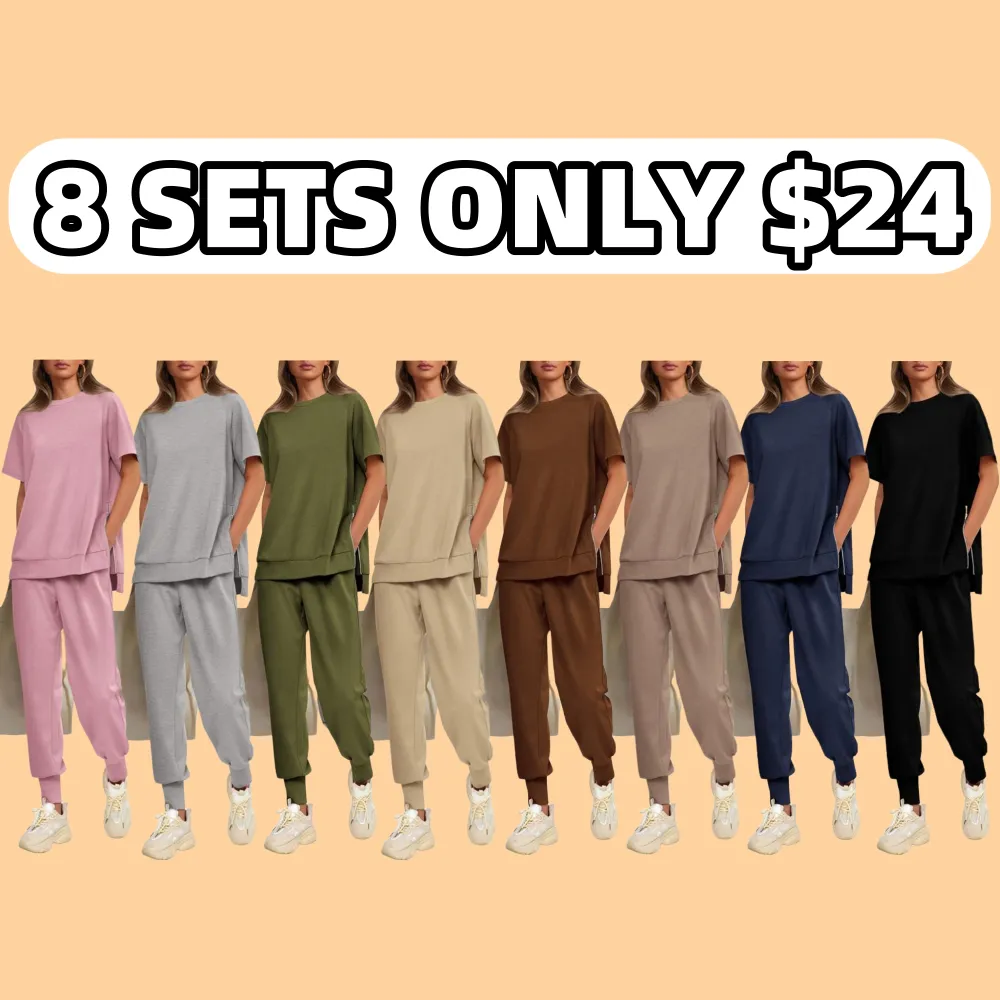 Women's 2-Piece Set Comfy Crew Neck Tracksuits