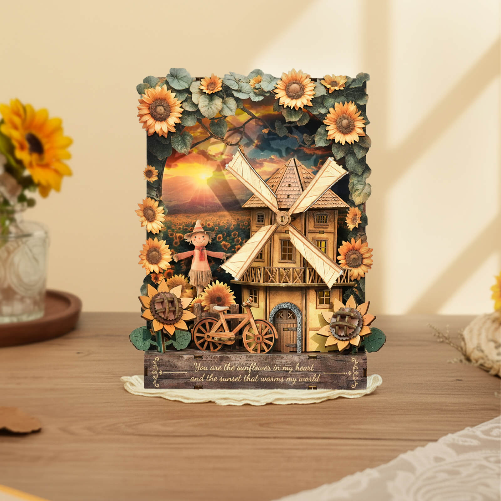 Sunlit Fieldscape â€“ DIY Wooden Painting, 3D Puzzle Craft Kit
