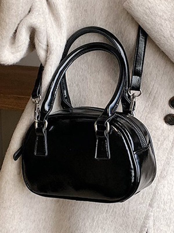 Geometric Solid Color Zipper Handbags Crossbody Bags