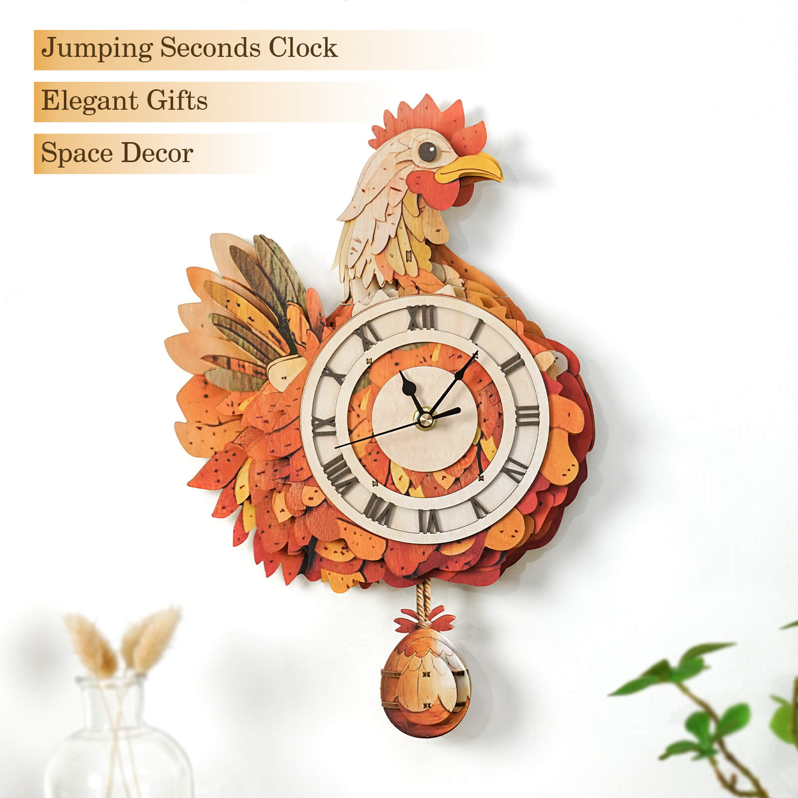 Cluck & Tick Hen Egg  â€“ DIY Wooden Clock, 3D Puzzle Craft Kit
