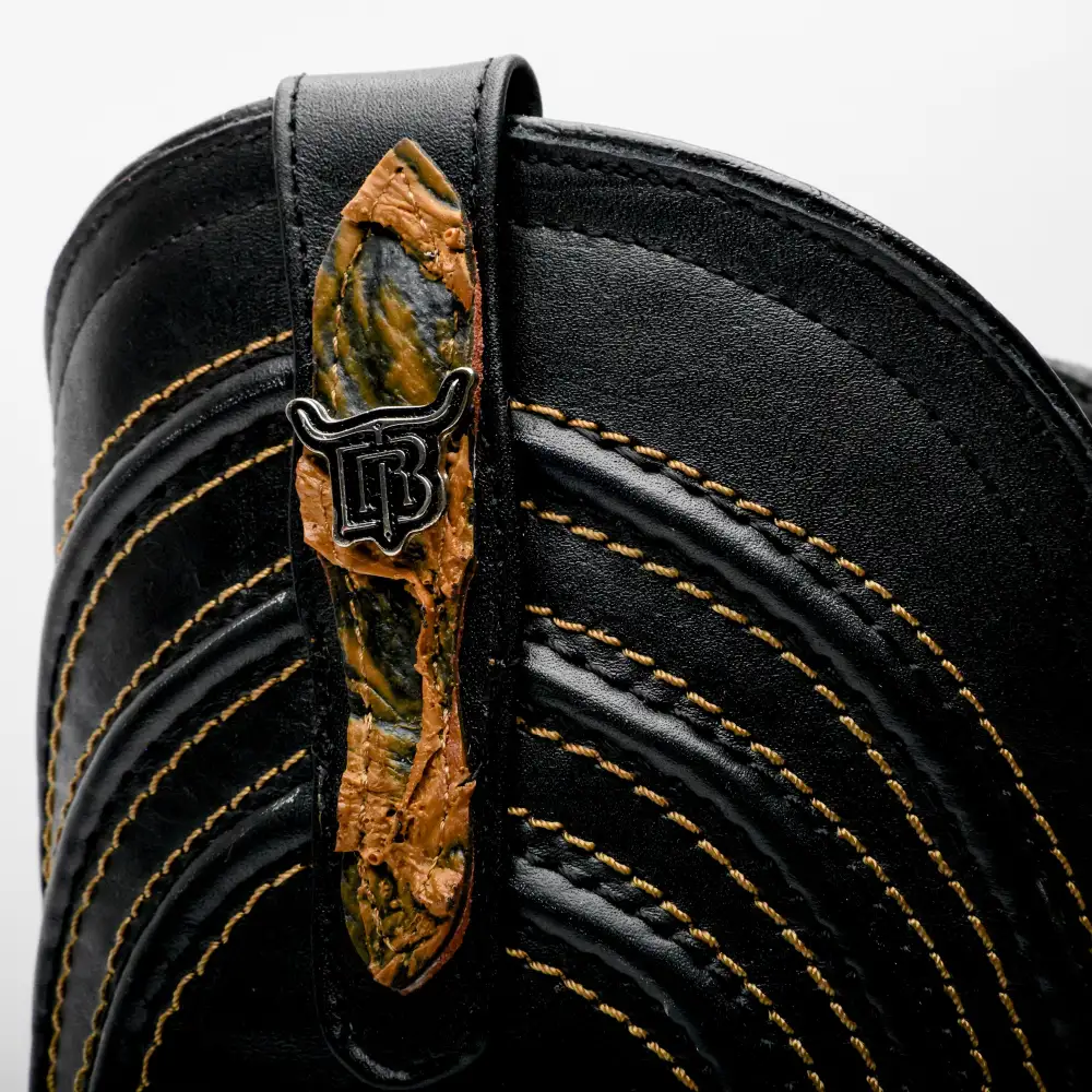 Brown Rustic Jumbo Pirarucu Leather Boots - Square Toe