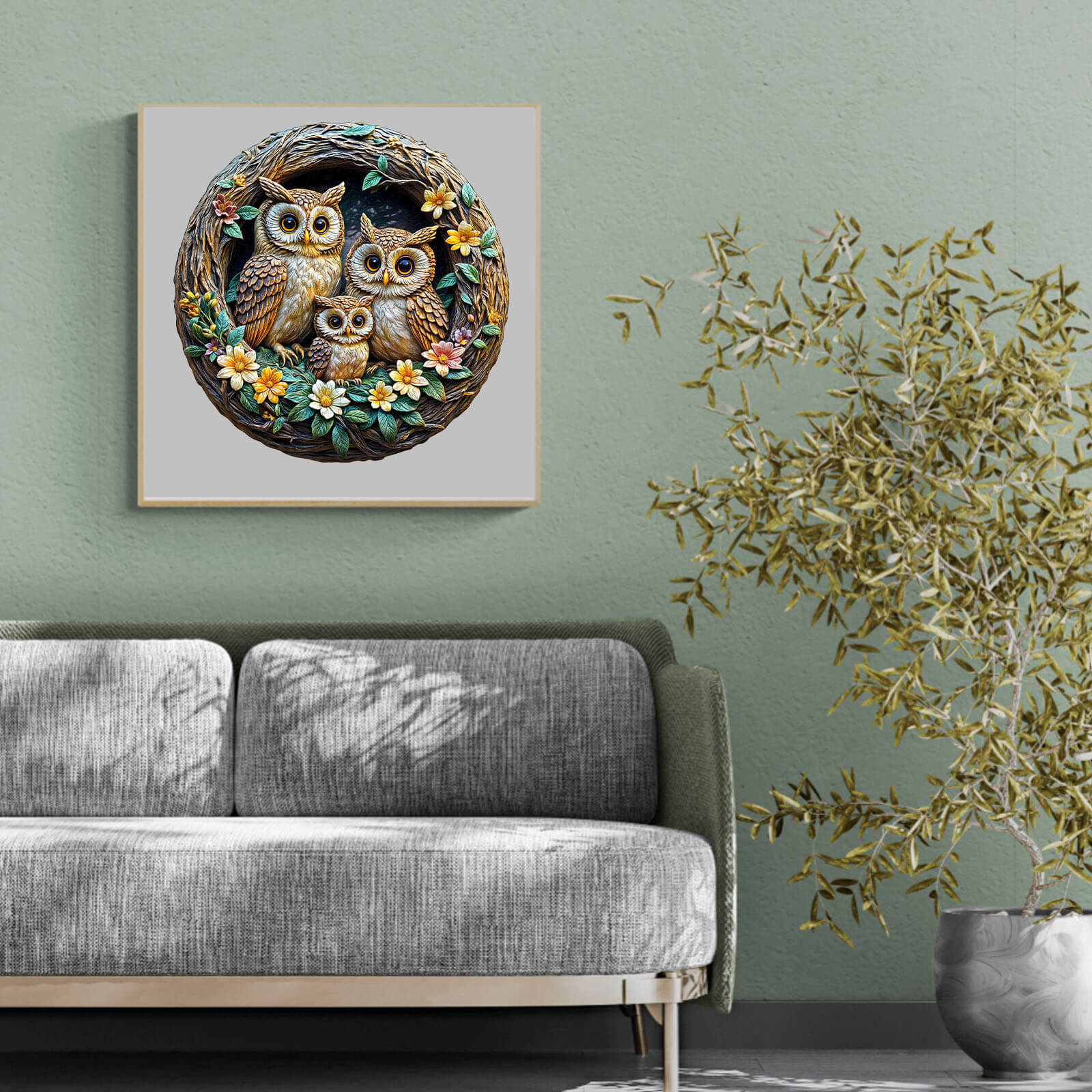 3D warm family Wooden Jigsaw Puzzle