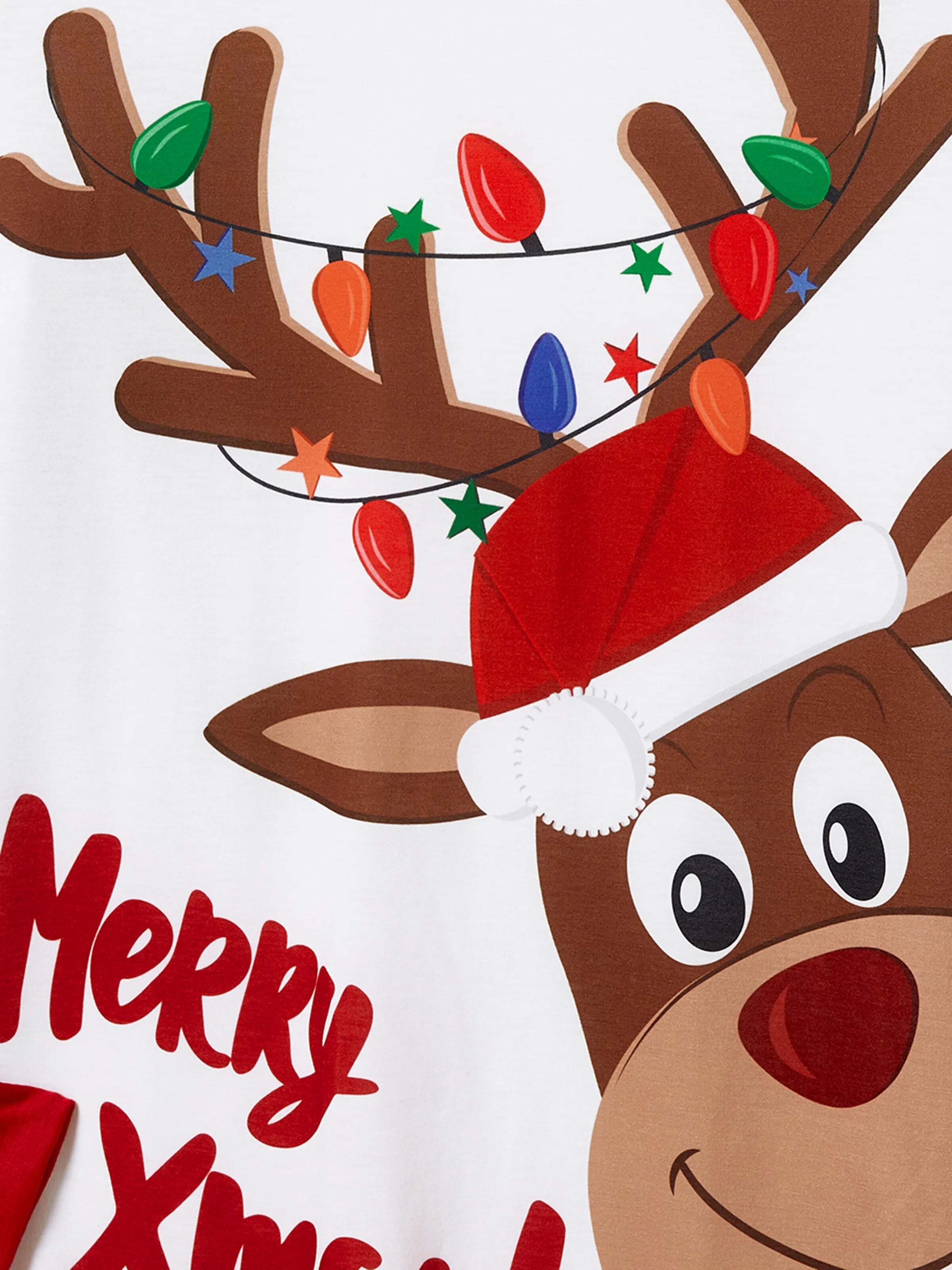 Christmas Reindeer Print Family Matching Pajamas Sets with Christmas Socks Black