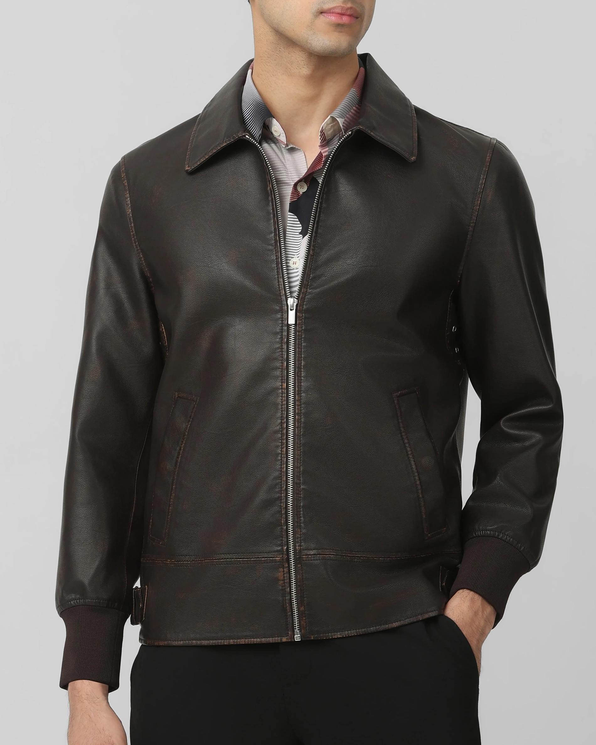 Retro Slim Comfortable Punk Biker Olive Jacket