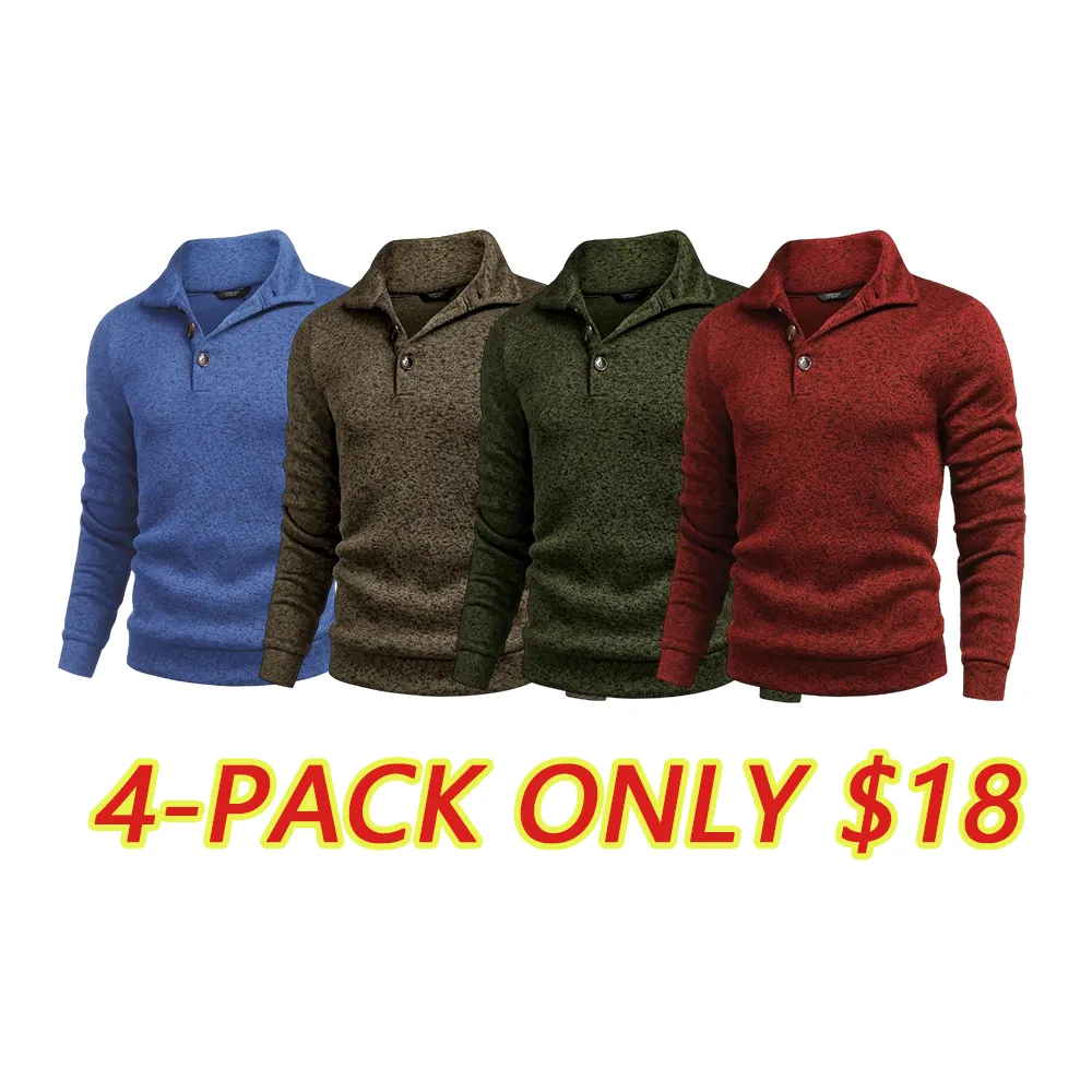 Men's Fitted Long Sleeve Turtleneck Pullover Sweater